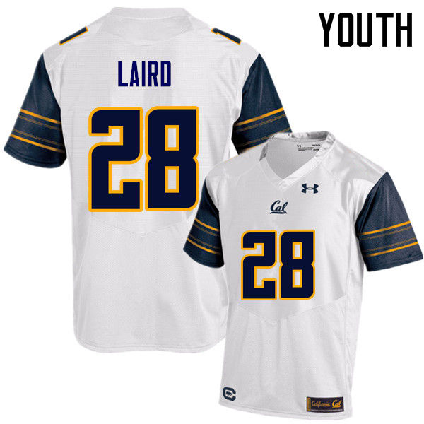 Youth #28 Patrick Laird Cal Bears (California Golden Bears College) Football Jerseys Sale-White - Click Image to Close